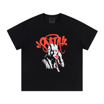 Unisex Graphic T-Shirt, Oversized Streetwear Graffiti Print Tee