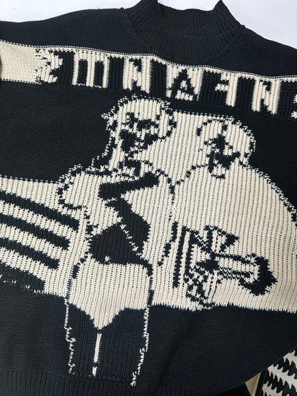 “Angst” Russian Graphic Knit Sweater
