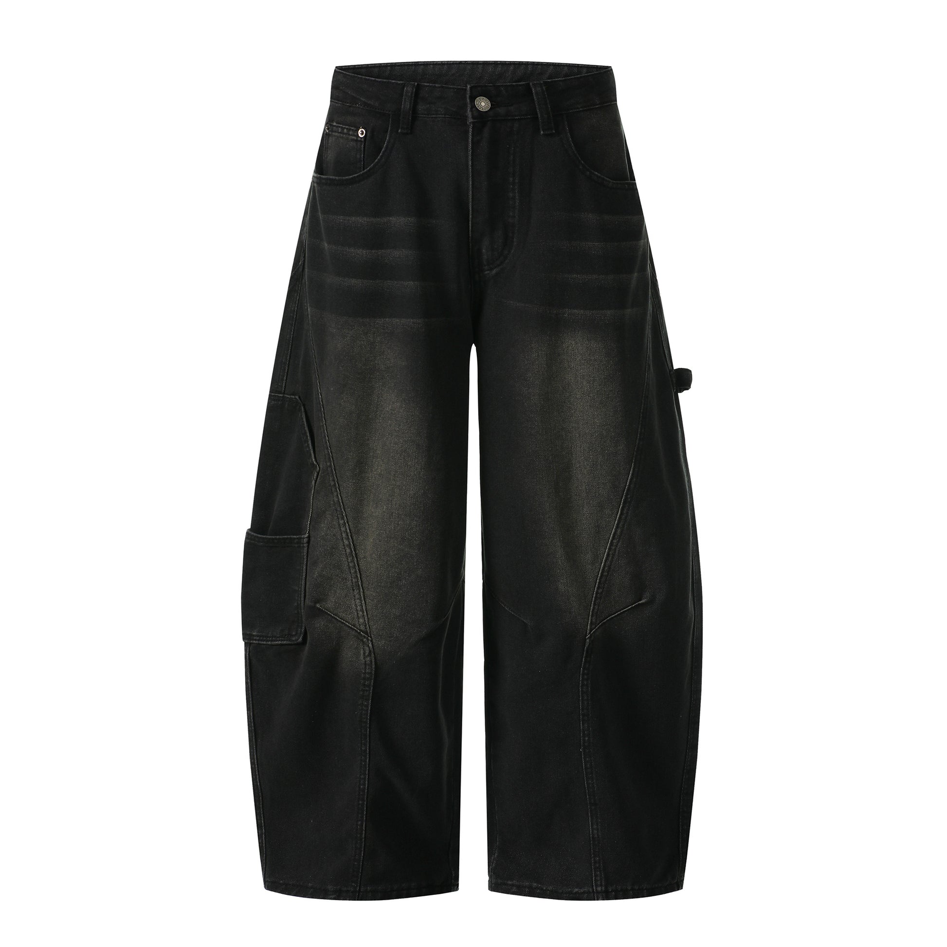 GRAYSTAR cargo jeans back view with embroidered waistband and patches