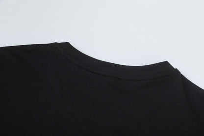 Women's Solid Black Short Sleeve T-Shirt Soft Matte Fabric Casual Loose Fit Everyday Summer Essential Tee | Noir Tee