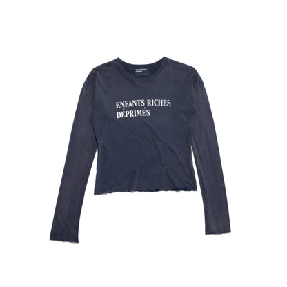 Classic Logo Shrunken LS T-Shirt - Black