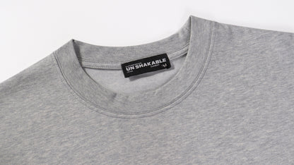 Unshakable Triple Logo Distressed Print Oversized Tee Vintage Washed Streetwear Short Sleeve T-Shirt