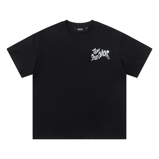 Trapstar graphic short sleeve crew neck T-shirt with chest logo and illustrated truck back print - view 2