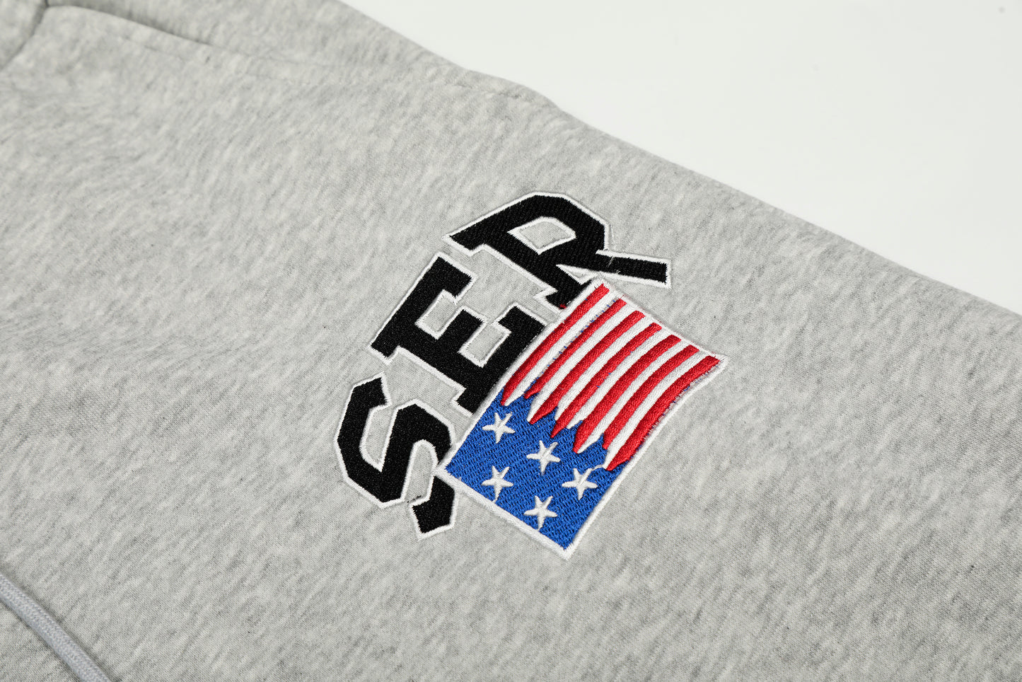 SER Number 9 Flag Embroidery Contrast Waistband Wide Leg Sweatpants Drawstring Metal Ring Hem Y2K