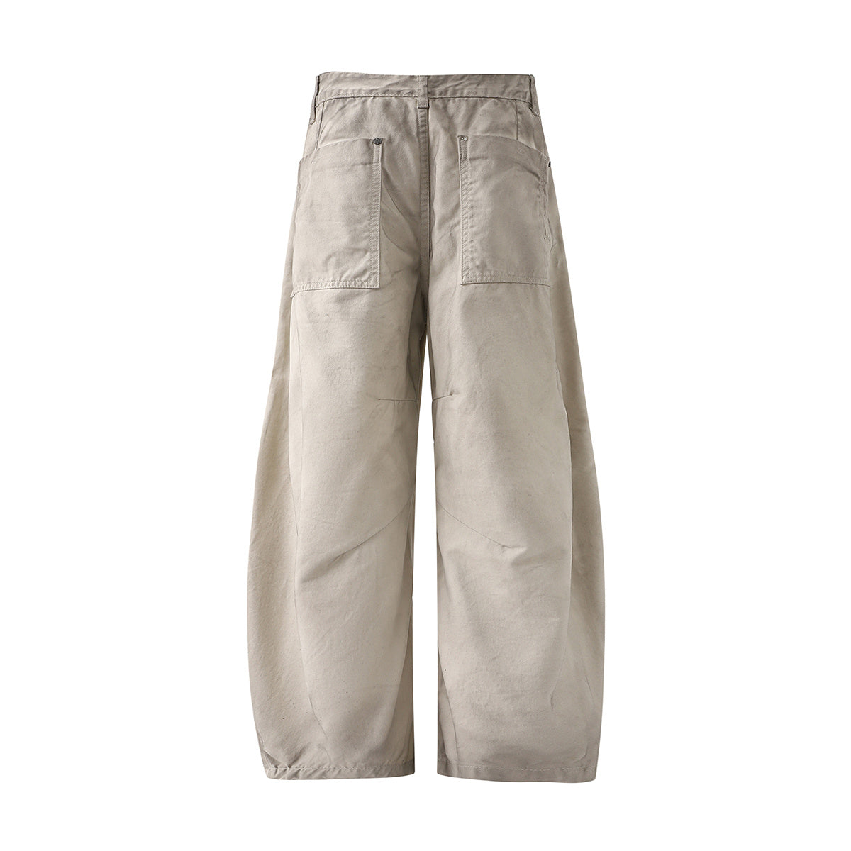 Diagonal seam cargo pants back view with patch pockets