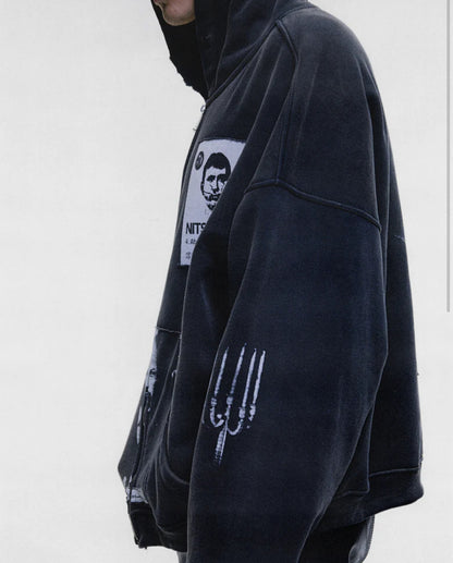 Nitsch Assemblage Zip Hoodie - Washed Black