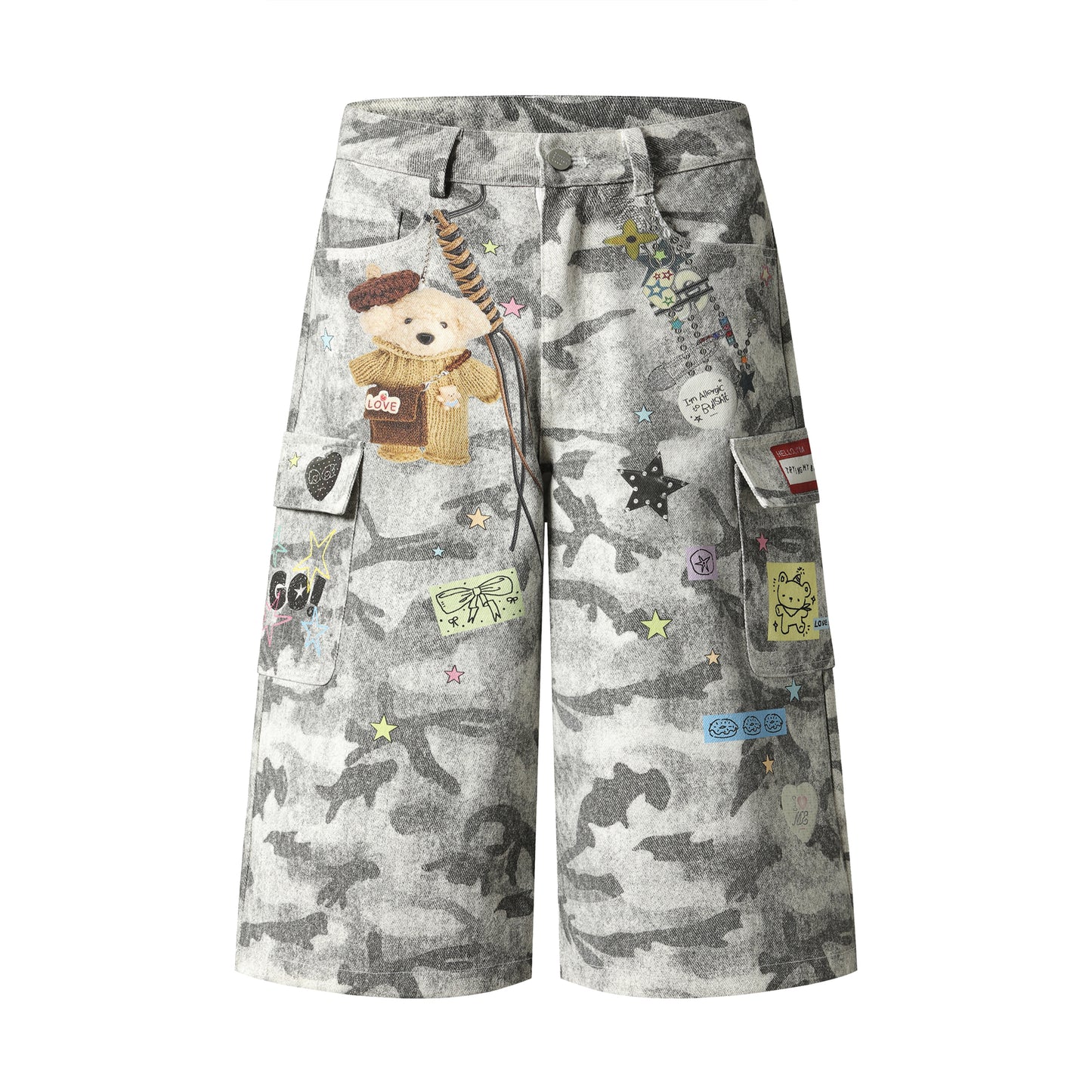 Camo Bear Cargo Shorts - Side View