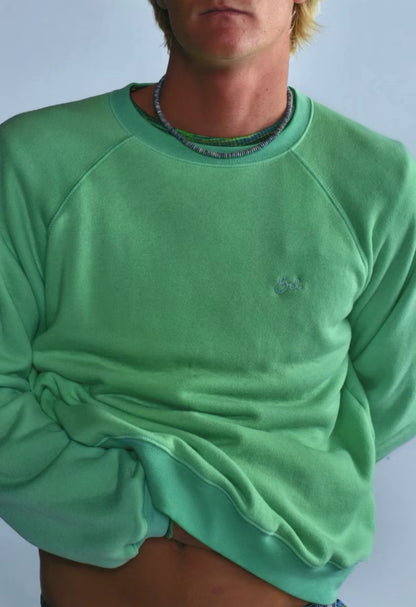 Electric Green Raglan Crewneck