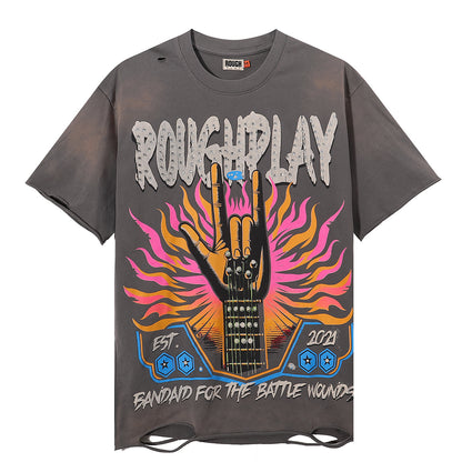 ROUGHPLAY “Battle Wounds” Cut-Off Tee