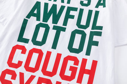 Oversized Short Sleeve Graphic Tee Dropped Shoulder Streetwear Summer Casual T-Shirt | Cough Drop