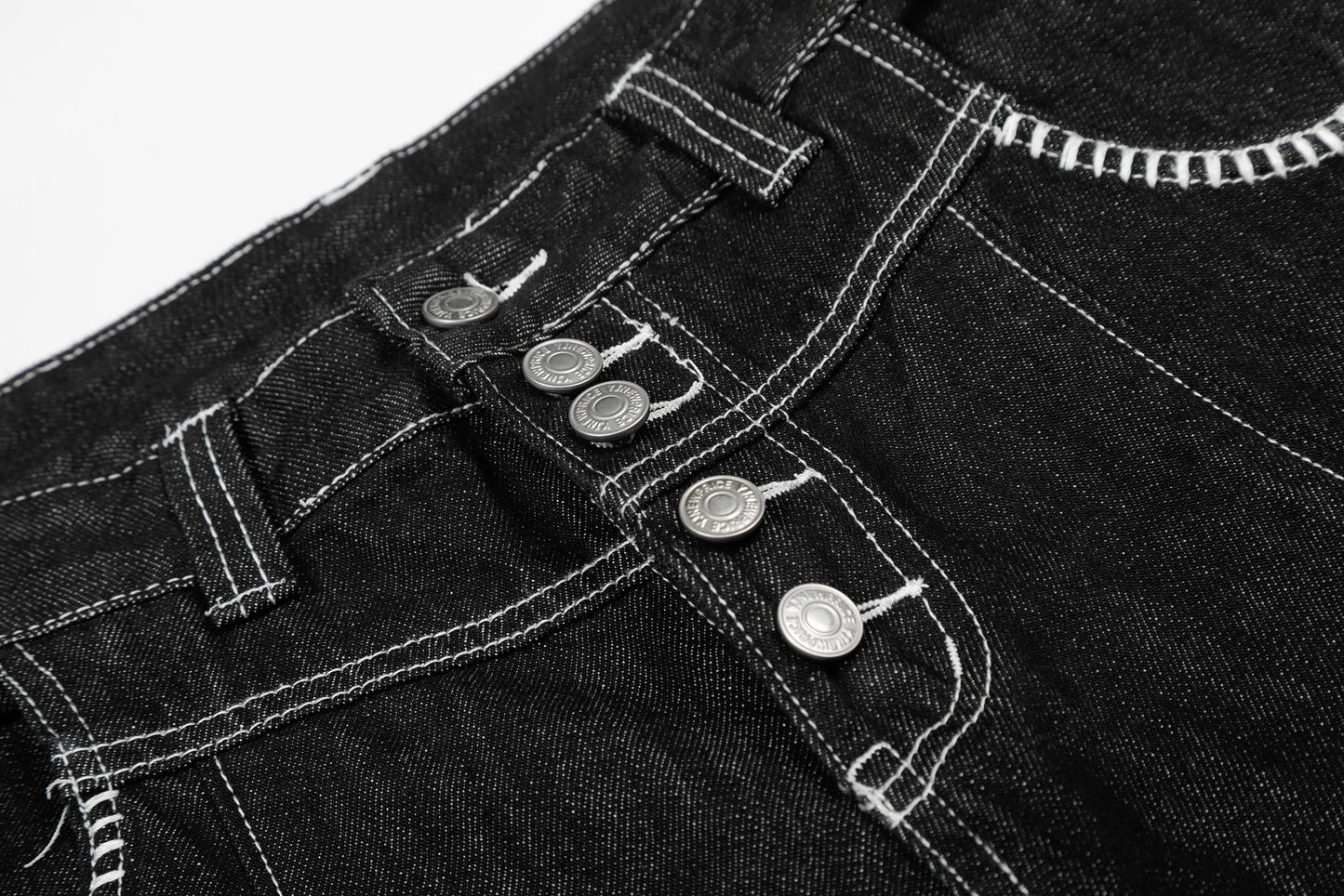 Women's Contrast Stitch 5-Button High Waist Wide Leg Denim Shorts Distressed Bermuda Y2K Streetwear Jean Shorts