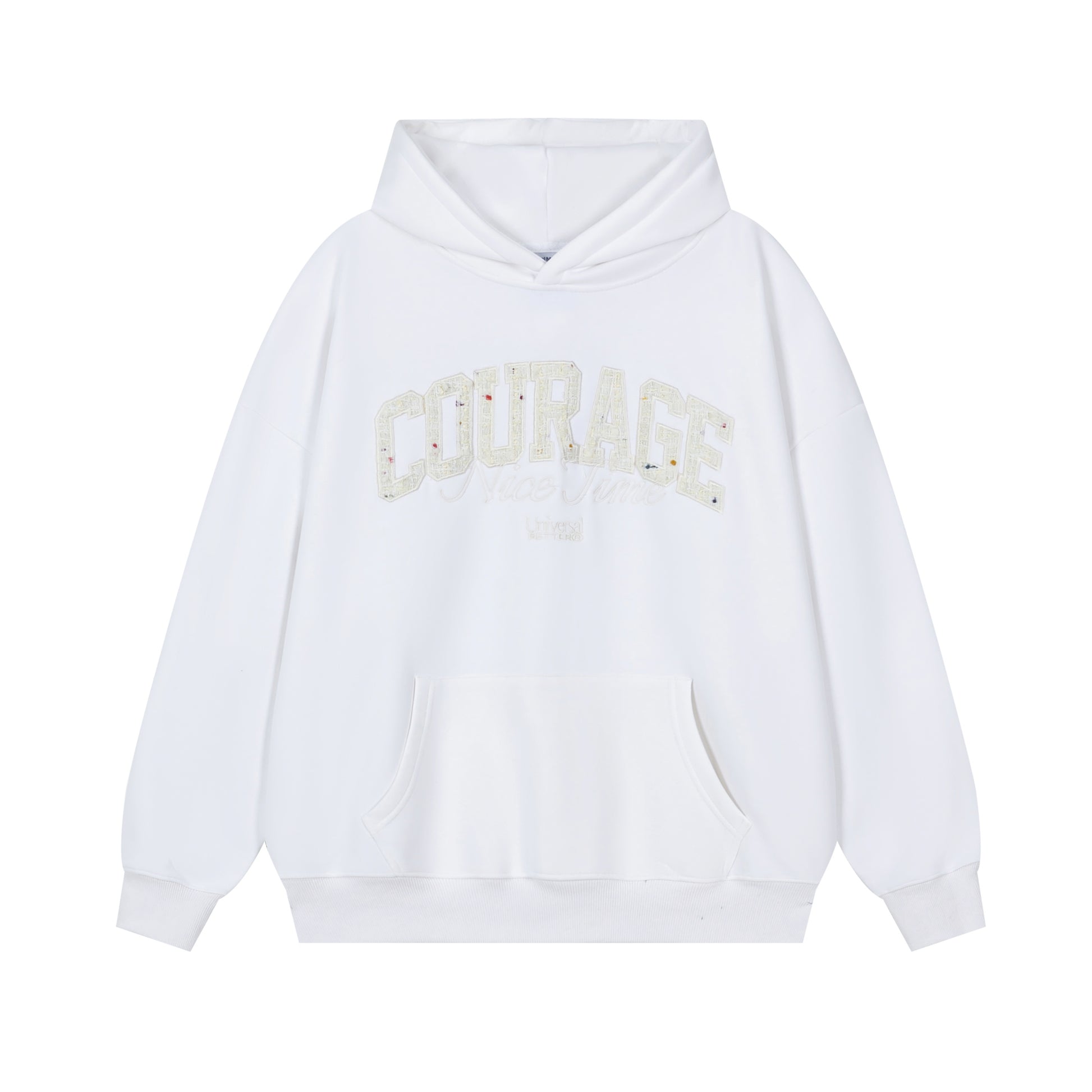 White DuoMatch Courage hoodie back view