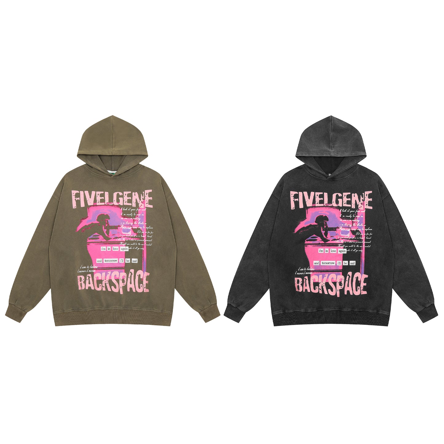 Brown hoodie back view
