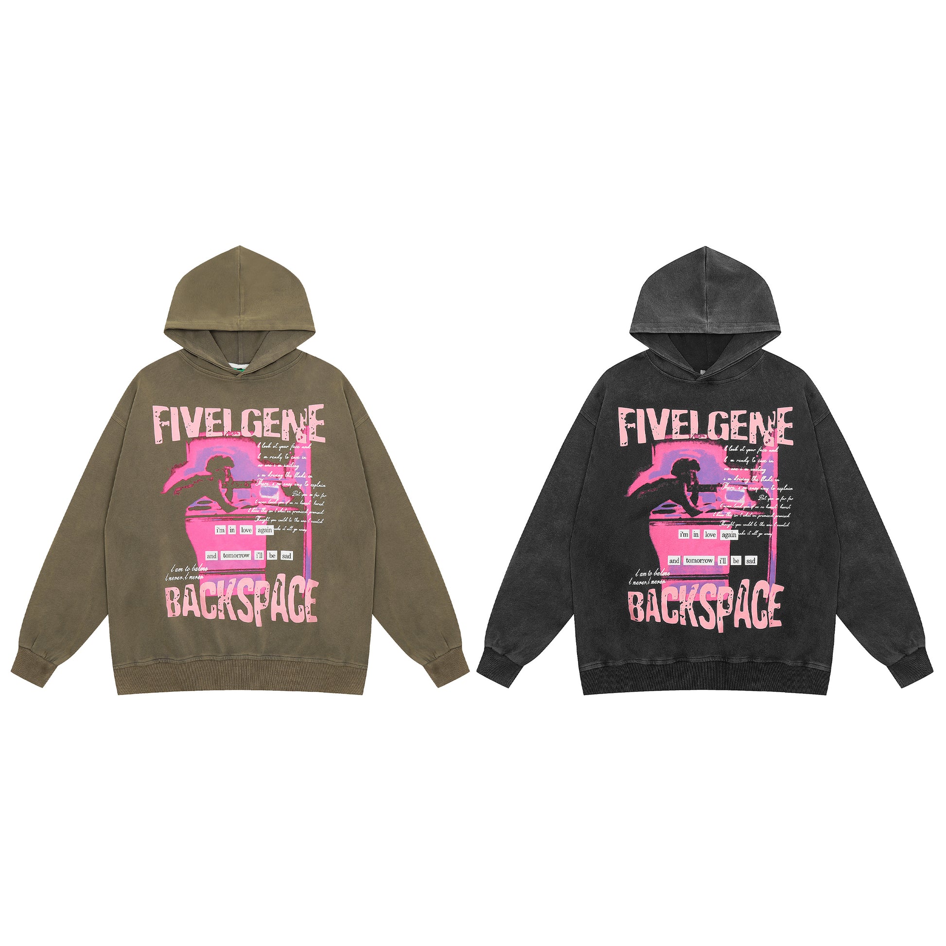 Brown hoodie back view