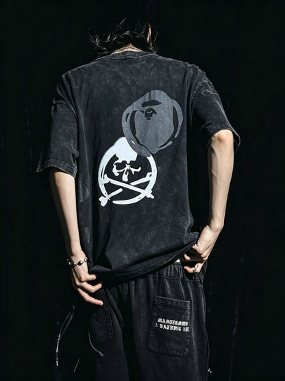 A BATHING APE® x mastermind JAPAN Garment Dye Circle Tee