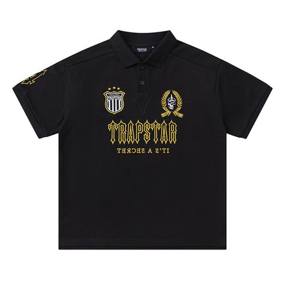 Trapstar Men's Graphic Polo Shirt- Short Sleeve Contrast Collar Casual Top