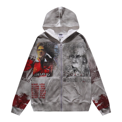 Vale Forever Diana World Peace Zip Hoodie Vintage Wash