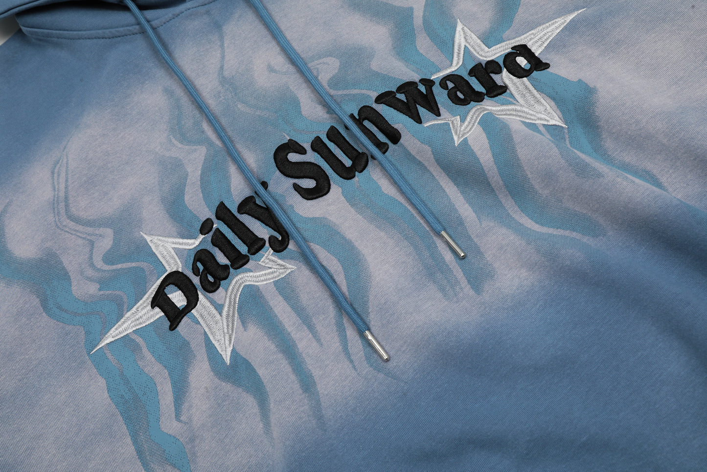 Daily Sunward Flame Star Tie-Dye Gradient Fleece Hoodie Oversized Streetwear Y2K Grunge Warm Winter Pullover Sweatshirt | Flame Drift