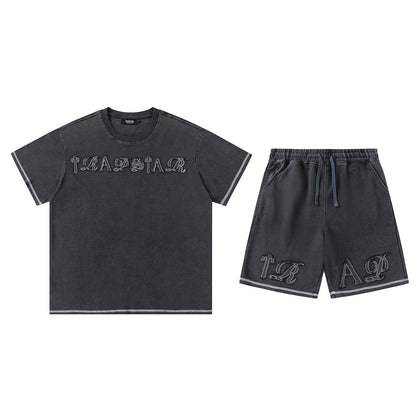 Trapstar Unisex T-Shirt and Shorts Set, Graphic Streetwear Drawstring Casual