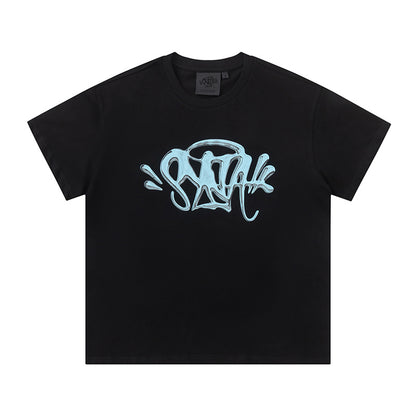 Unisex Graffiti Graphic T-Shirt, Short Sleeve Crew Neck Streetwear Tee