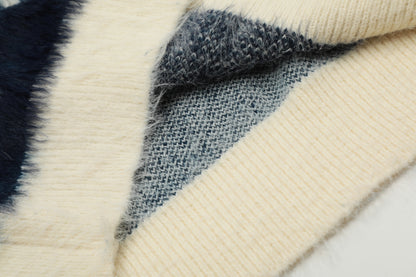 Mountain Jacquard Fuzzy Knit Sweater Oversized Mohair Feel Crewneck Streetwear Y2K Winter Pullover | Snow Peak