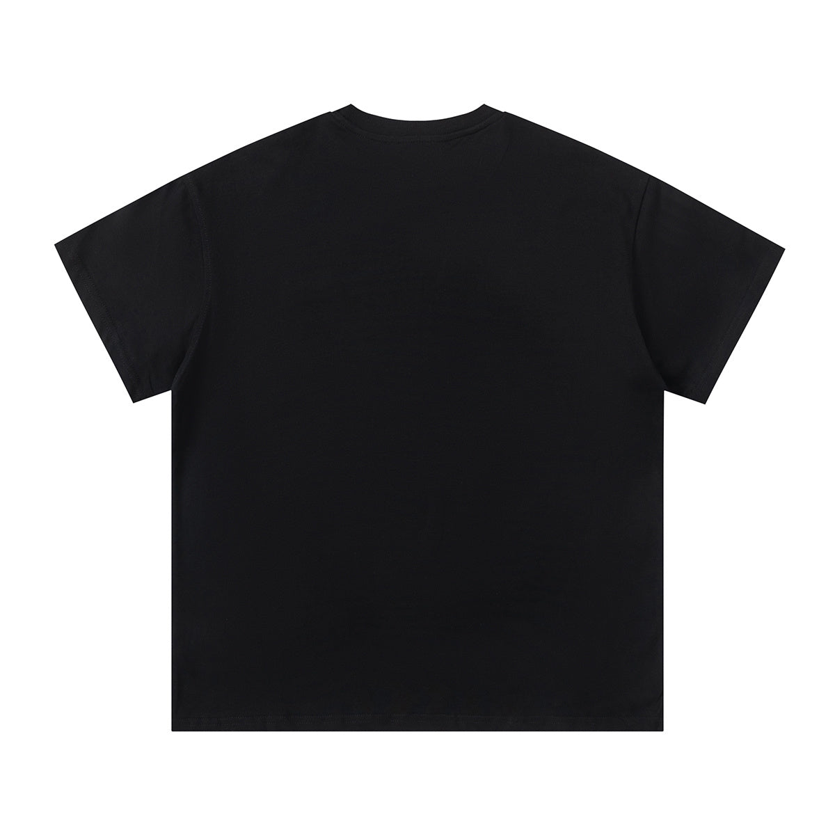 Unisex black short sleeve crew neck T-shirt with contrasting silver graffiti-style front graphic - view 3