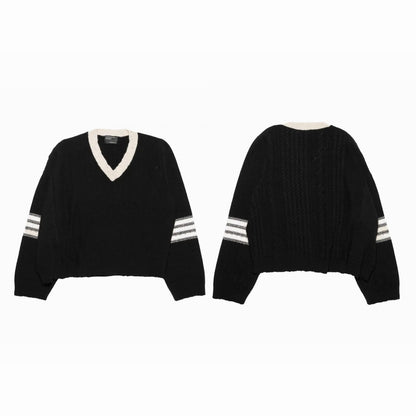 Enfants Riches Déprimés Asymmetrical Varsity V-Neck Sweater
