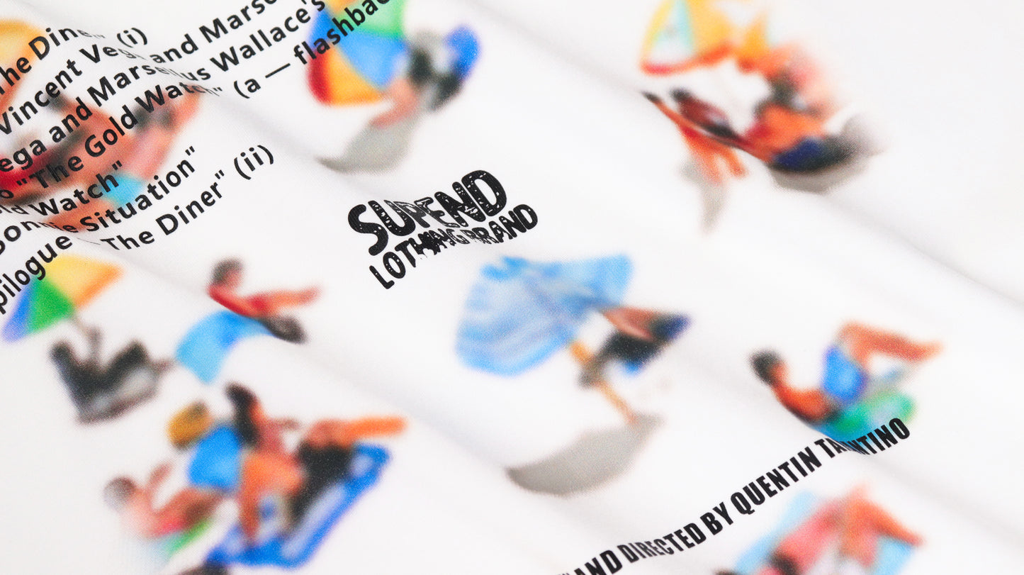 NINE Supend Beach Collage Graphic Oversized Tee Movie Tracklist Print Streetwear Short Sleeve T-Shirt