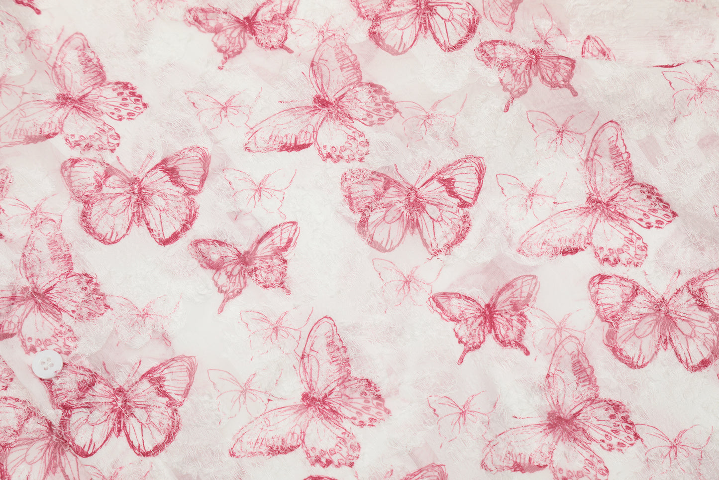 Butterfly Print Short Sleeve Shirt Oversized Button Down Sheer Floral Feminine Y2K Casual Summer Top | Flutter Bloom