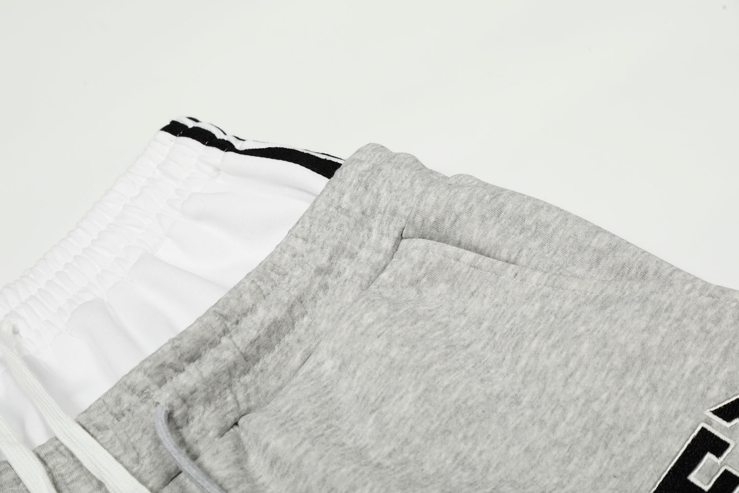 SER Number 9 Flag Embroidery Contrast Waistband Wide Leg Sweatpants Drawstring Metal Ring Hem Y2K