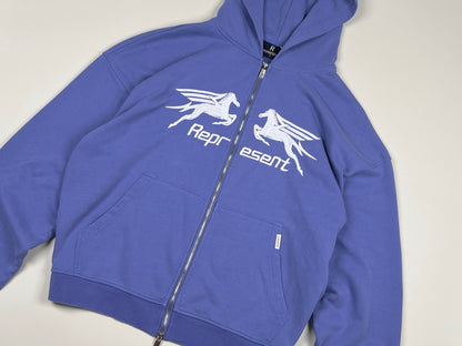 Pegasus Zip Through Hoodie - Indigo