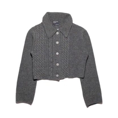 Collared Cropped Cardigan