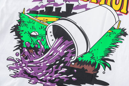 Unisex Oversized Graphic T-Shirt, Cough Syrup Baseball Print Streetwear Tee