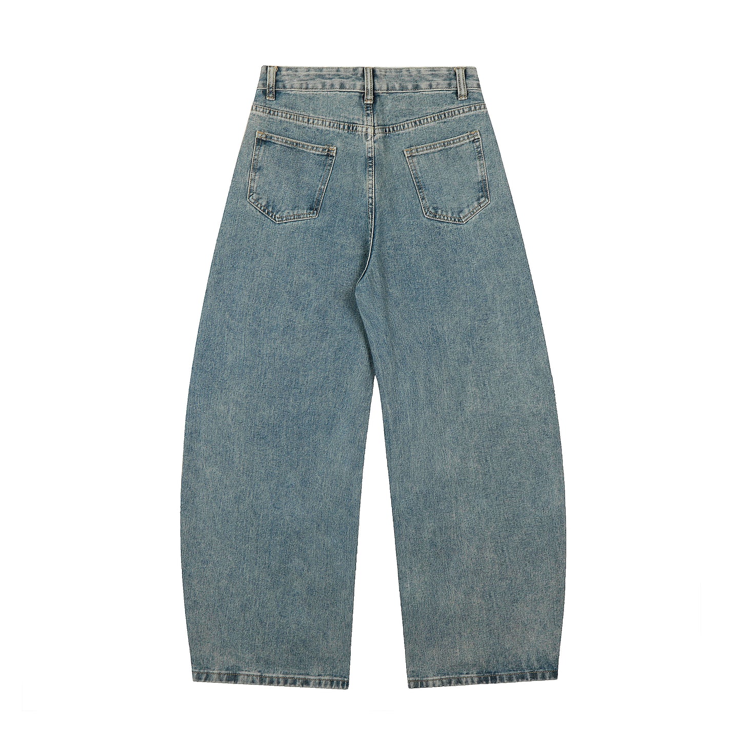 California Script Rhinestone Wide Leg Jeans - Vintage Blue Back