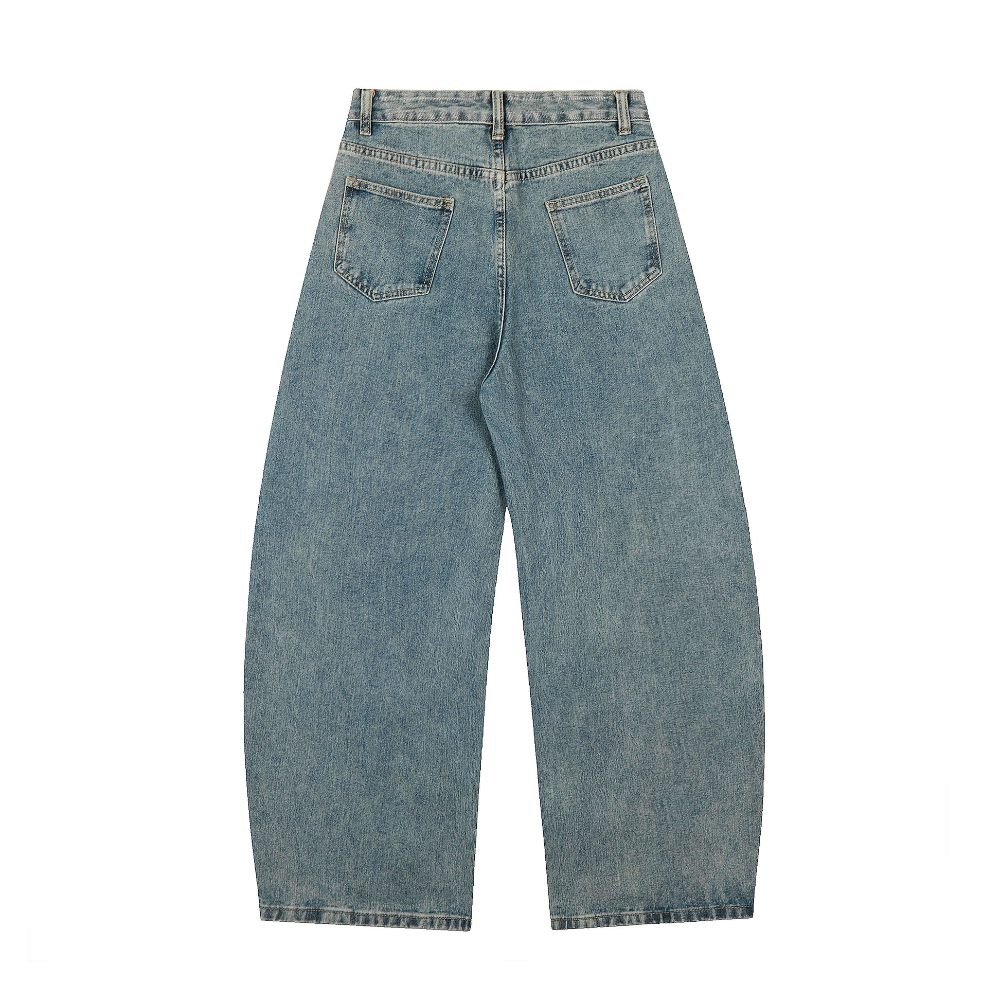 California Script Rhinestone Wide Leg Jeans - Vintage Blue Back