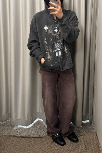 God With Revolver Zip-Up Hoodie