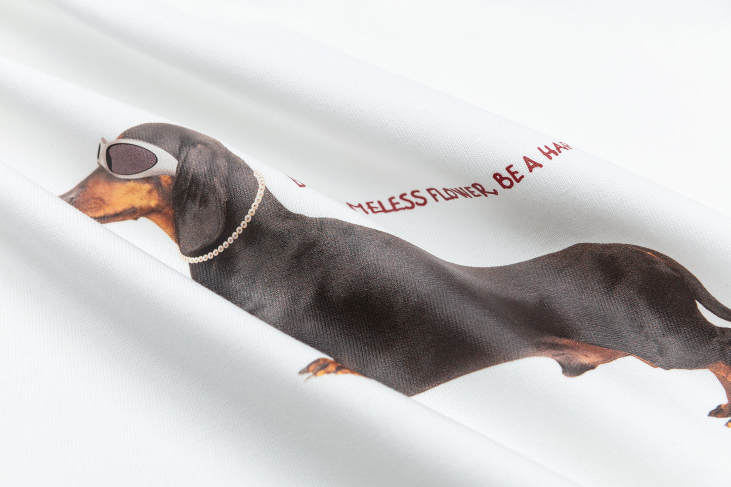 Happy Dog Dachshund Graphic Oversized Tee Cute Animal Print Streetwear Short Sleeve T-Shirt