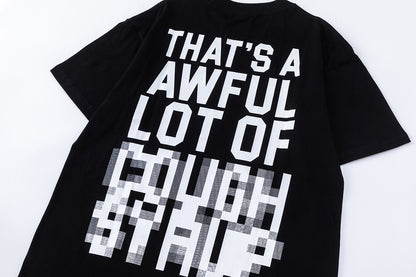 Oversized Short Sleeve Graphic Tee Dropped Shoulder Streetwear Summer Casual T-Shirt | Lean Drip