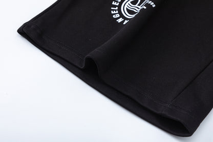 Solid Black Elastic Waist Athletic Shorts Lightweight Casual Summer Street Workout Shorts | Jet Short