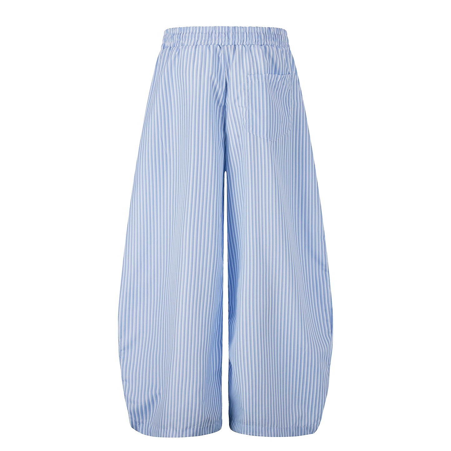 Women's Cartoon Embroidery Pinstripe Elastic Waist Balloon Wide Leg Pants High Waist Casual Summer Trousers
