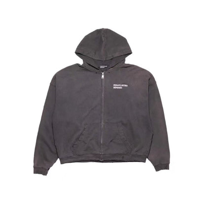Charcoal Cotton ERD Logo Zip Hoodie