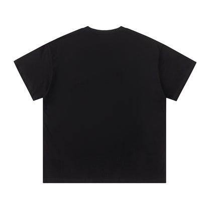 Black Pink Graffiti Skull Graphic T-Shirt, Crew Neck Short Sleeve Streetwear Tee