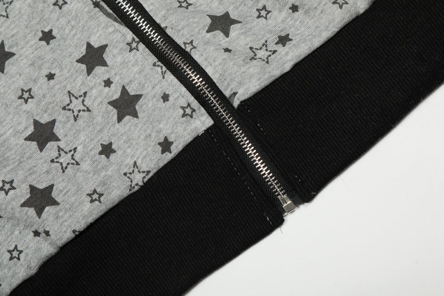 All Over Star Print Gothic Tree Graphic Zip Up Hoodie Oversized Rivet Cuff Y2K Streetwear Sweatshirt