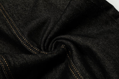 Gothic Cross Forever Embroidery Leopard Pocket Wide Leg Barrel Jeans High Waist Y2K Streetwear Denim