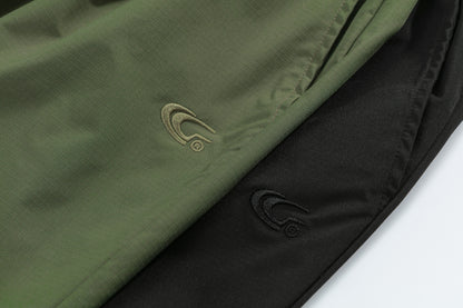 Tactical Drawstring Shorts Elastic Waist Side Cord Hem Wide Leg Streetwear Casual Shorts