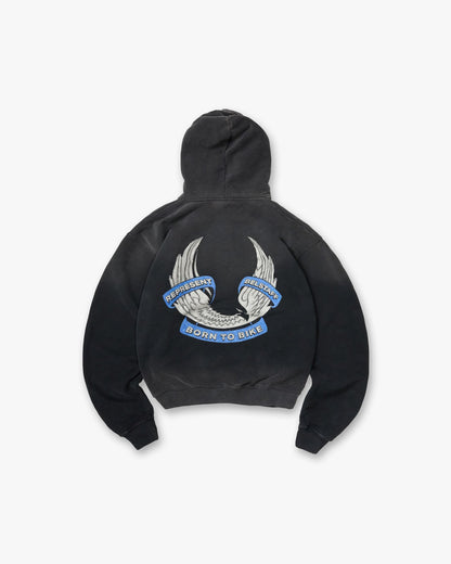 Represent X Belstaff Born To Bike Hoodie - Aged Black