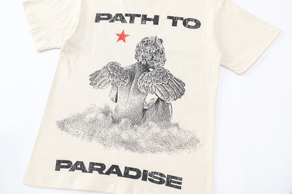 Oversized Short Sleeve Graphic Tee Dropped Shoulder Streetwear Summer Casual T-Shirt | Dusk Knit