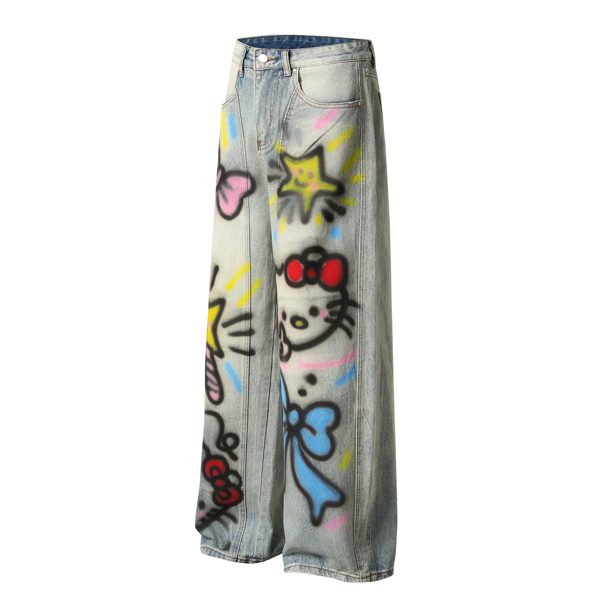 Kitty Spray Wide Leg Jeans - Side Angle