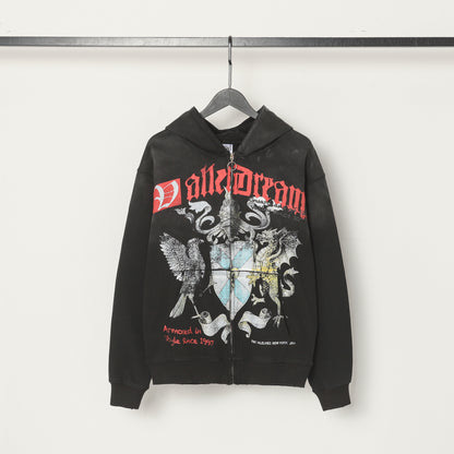 Vendetta Zip Up Hoodie (Black / Red)