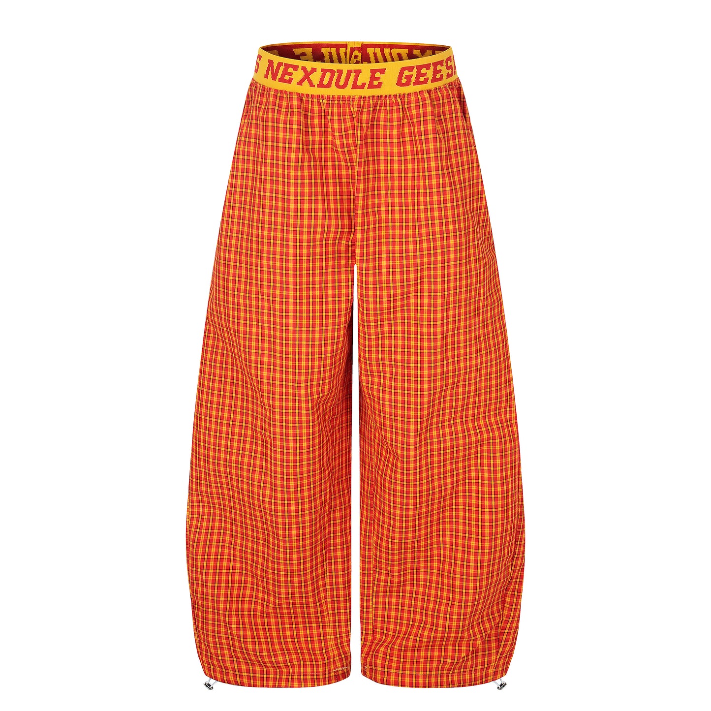 Plaid Drop Wide Leg Pants Red Side